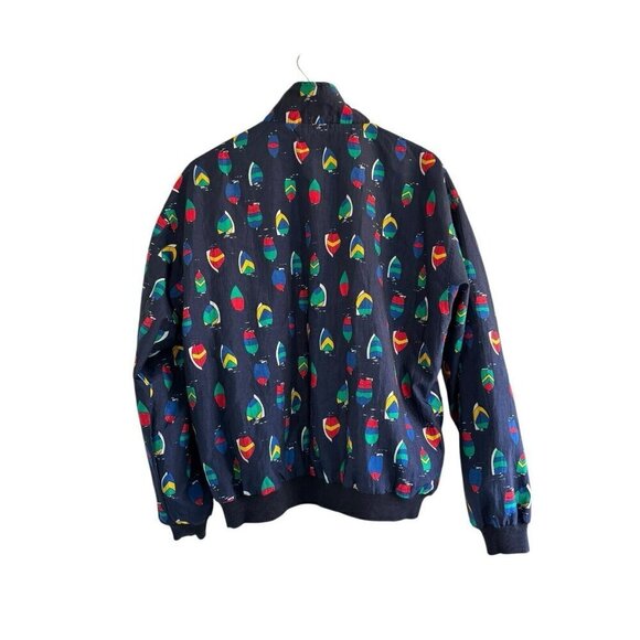 Vintage Duffel Sportswear Mens Sz L Blue Red Sailboats 3-In-1 Windbreaker Jacket - Picture 6 of 14